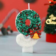 1pc Number 0‑9 Cake Candles,Christmas Bell Design Candle,Cute DIY Holiday Cake Topper,Festive Wish Candle For Birthday,Christmas Party Dessert Decor - Multicolor - View 16
