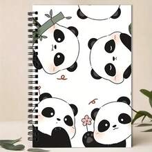 Fun Panda Theme Spiral Notebook A5 Size, Cute Black And White Panda Cover With Pink Cheeks, Suitable For Diary, Journal, Portable Notebook, Design Daily Planner Record Classroom Notes Office Memo Portable Writing Notebook, Suitable For Professionals, Students And Office Use - Perfect Gift Choice, Artistic Cover Design, Learning Formula Record Journal, Subject Study Record Notebook, High Cost-Performance Student Notebook - 1 Pack (50 Sheets, 100 Pages) - View 12