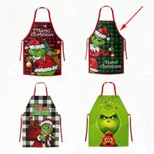 The Grinch 1pc New Christmas Apron Santa Claus Style Apron Christmas Atmosphere Practical - Multicolor - View 14