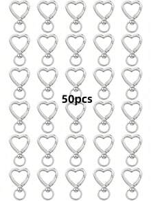 10/20/30/60pcs Heart-Shaped Rotating Keychain Hooks, Cute Zinc Alloy Spring Clasp Key Rings, Handbag Clips, Suitable For DIY Crafts - Multi-color - View 21