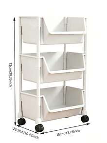 Floor-Standing Storage Rack With Universal Wheels - 3/4/Tier Movable Shelving Unit, Detachable Design, Space-Saving, Suitable For Kitchens, Bathrooms And Living Rooms, Utility Cart - Multiple Specifications - View 11