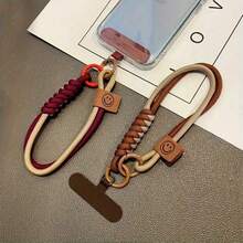 1pc New Universal Phone Wrist Strap Lanyard, Double-Layer Braided Nylon Phone Rope Bracelet, Durable Phone Lanyard Accessory With Card Slot, Birthday Holiday Gift For Mother, Family, Friends, Phone Charm Phone Chain - Multicolor - View 4