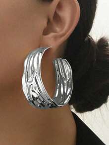 1pc Asymmetrical Textured Elegant Fashion Couple Bangle Bracelet - Bracelet - View 7