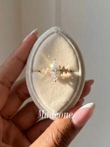 MADEONE 1 buah Cincin Marquise Bergelombang Zirkonia Berkilau untuk Wanita, Perhiasan untuk Pertunangan, Pernikahan, Pesta, Pemakaian Sehari-hari, Ulang Tahun, Hadiah Perhiasan - Cincin Marquise Renda - View 2