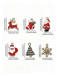 20/50Pcs Christmas Decoration DIY Alloy Accessories Christmas Tree Holiday Element Hanging Ornaments Earrings Oil Drip - Multicolor - View 5
