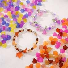 100pcs/Bag Mixed Color Flower Shape Acrylic Beads Colorful Calla Lily Flower Beads Loose Beads For DIY Handmade Bracelet Necklace Phone Chain Decorative Handicrafts Jewelry Making Supplies - Multicolor - View 5