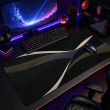 Matte Noir Large Mouse Pad, Minimal Control Desk Mat With Woven Charcoal Waves, Non-Slip Style Daily Office And Gaming Mousepad Artwork - View 4