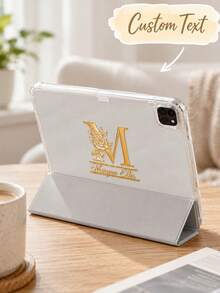 Casing Ponsel Kustom dengan Nama dan Monogram Bunga, Penutup Lipat Y Transparan dengan Penyangga, Pelindung untuk Penggunaan Sehari-hari di Kantor, Rumah, dan Perjalanan, Desain Emas/Perak yang Estetis, Hadiah Ulang Tahun dan Natal Terbaik untuk Wanita, Anak Perempuan, dan Teman. - MultiWarna - View 2