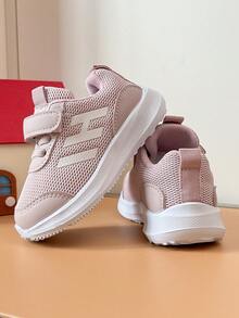 Kids Colorblock Breathable Mesh Sneakers, Simple Letter Soft Sole Casual Running Shoes For Kindergarten, Back To School - Pink - View 4