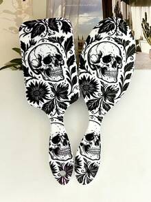 BEATURE Horror Black White Skull Halloween Theme Pattern Air Cushion Comb, Scalp Massage Comb, Anti-Static, Durable ABS Handle, Suitable For All Hair Types, High-Quality Air Cushion Comb. - Air Cushion Comb - View 8