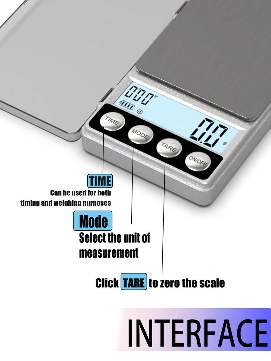 Features An LCD Digital Display And A Weighing Capacity Of Up To 1,000 Grams; Includes A Built-In One-Touch Timer For Easily Tracking Coffee Brewing Time-An Essential Tool For Baristas; Easy To Clean; Batteries Not Included. - Kitchen scales - View 1