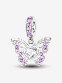 1pc Hollow Butterfly Bead Pendant, Suitable For Women's Bracelet/Bangle DIY Jewelry Making And Daily Decoration - Beads 1 - View 14