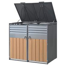 Deck Box Made Of Metal With Storage Foldable With Doors Grey - Grey - View 6