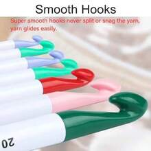 EDCUEBE7 Crochet Hook Set Handmade DIY Knitting Tools Crochet Hooks Full Set Sweater Needles Colorful Plastic Hollow Tube Crochet Hooks Thick Yarn Handmade Knitting Tools Crochet Hook Set - Plastic Crochet Hook - View 3