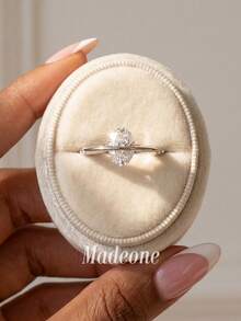 MADEONE 1pc Personalized Sparkling Zirconia Planet Ring, Women's Daily Multi-Purpose, Suitable For Parties, Jewelry Gift - Silver - View 3