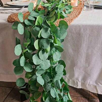 Extra Long Artificial Vine Garland, Realistic Vine Leaves, Green Plants, Hanging Vines, Plant Leaf Wreath, Home & Garden Decor, Artificial Plants, Roses, Decorative Style, Party & Holiday Decoration, Bedroom Decor Accessories, Mother's Day Decoration, Spring Decoration, Valentine's Day Decoration