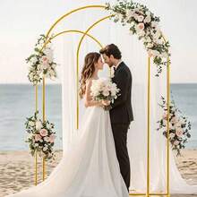 Metal Arch Backdrop Stand, Single Piece Wedding Arch, Available In 5ft, 6ft, 6.6ft, 7.2ft, Arch Backdrop Stand For Birthday Parties, Graduation Decorations (Arch Stand Only) - Gold - View 2