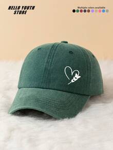 1pc Heart Butterfly Pattern Baseball Cap, Lightweight Adjustable Head Circumference Hard Top Baseball Cap, Unisex Baseball Cap, Suitable For All Seasons, Daily Wear And Life Styling, Halloween Hat Gift - A - View 9