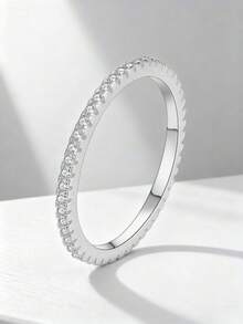 1pc Double Row Full Rhinestone Ring, Eternal Promise Exquisite Jewelry Gift, Suitable For Women, Perfect For Parties And Dates - Ring - View 28