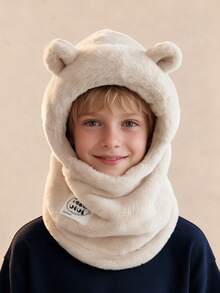 Cute Bear Thickened Outdoor Scarf Face Mask Integrated Ear Protection Hat Cycling Lei Feng Hat - Multicolor - View 3