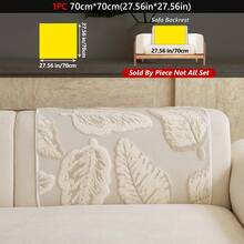 1PC Cream-Style Plush Velvet Sofa Cushion With Large Leaf Pattern – Autumn/Winter Fluffy Skin-Friendly Seat Pad, Non-Slip Pet-Friendly & Stain-Resistant, Sofa Decorative Protector Cover, Machine Washable - Multicolor - View 23