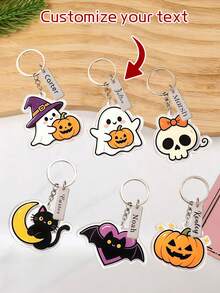 [1 set/3 buah] Set Gantungan Kunci Halloween yang Dipersonalisasi, Gantungan Kunci Stainless Steel yang Dipersonalisasi, Gantungan Kunci dengan Teks & Pola yang Disesuaikan, Suasana Liburan, Bahan Akrilik + Stainless Steel, Cocok untuk Halloween, Penciptaan Suasana Liburan, Hiasan Tas Ransel, Hadiah untuk Pelajar, Hadiah untuk Teman, Pilihan Hadiah Liburan - MultiWarna - View 9