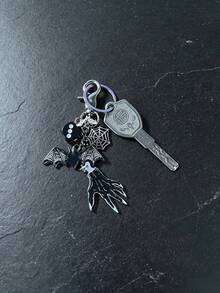 1pc Bat Halloween Keychain Bag Charm, Halloween Wallet Pendant, Bag Charm Accessory, Wallet Pendant Women Accessory, Backpack Accessory - Multicolor - View 4