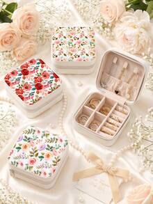 Women's Flower Jewelry Box White-Travel Jewelry Case-Jewelry Box Organizer-Jewelry Box Earrings-Jewelry Box Necklace-Jewelry Box Organizer Storage - Vintage Floral Jewelry Box - View 2