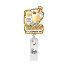 1 Acrylic Retractable Name Tag Scroll With Designs Of "Christmas-Themed Medicine, Gingerbread Men, Sugar Cookies, And Fruitcake" | Perfect For Teachers, Doctors, And Nurses | Office Gift | Acrylic Name Tag Holder - Multicolor - View 15