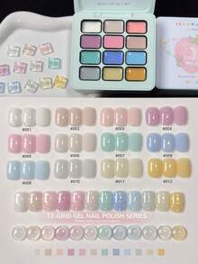 TINGSE Cat Kuku Gel 12 Warna, Lak Kuku Semi-Padat untuk Manicure DIY, Gaya Korea, Gel Mengkilap Saturasi Tinggi Cocok untuk Salon Kuku - MultiWarna - View 3