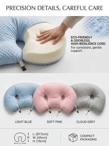 Twin Nursing Pillow, Suitable For Twins, Breastfeeding And Bottle Feeding, Anti-Spit Up, Sitting Practice And Play, Blue - Multicolor - View 7