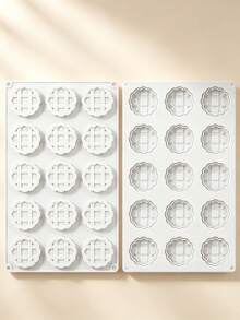 15-Cavity Round Waffle Silicone Mold, Non-Stick Baking Tray, Suitable For Chocolate, Fondant, Jelly, Pudding Cake, 15-Cavity Party Mold, Easy To Clean And Reusable Home DIY Kitchen Baking Supplies - White - View 6