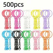 10/20/30/50/100/200pcs Colorful Keychain Set, Metal Round Split Key Rings With Lobster Clasp, Handmade Bag Pendant DIY Accessories - Keychain - View 19