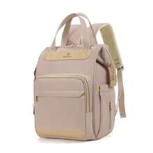 1pc Diaper Bag Backpack – Essential Baby Travel Bag – Multifunctional Waterproof Diaper Bag, Travel Essential Baby Bag, Large Capacity Diaper Bag, Diaper Pouch, Stroller Strap, – Unisex Large Capacity Diaper Bag Diaper Pouch Backpack - Khaki - View 11