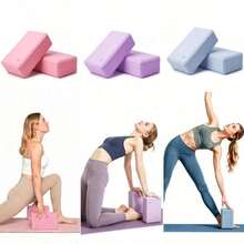 1/2pcs Lightweight High-Density EVA Yoga Blocks, Strong Pressure Resistance, Suitable For Home Fitness, Pilates Practice, Stretching, Meditation, Dance, Ballet Training, Home Gymnastics Training And Balance Training - Multicolor - View 2
