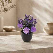 Artificial Potted Plant With Pot, Desktop Living Room Faux Flower Decoration Creative Ornament Purple Lavender Flower, Christmas Gift - Birthday Gift - Holiday Gift - Small Gift - Perfect Little Gift - Multiple Styles - View 4