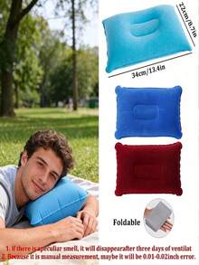 1pc Inflatable Travel Pillow And Portable Outdoor Seat Cushion, Ultra-Light Inflatable Sleeping Pad With Neck And Waist Support, Suitable For Car, Office Or Hiking, Multi-Functional Travel Accessory - Multicolor - View 5