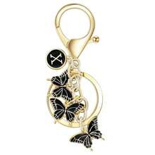 1pc Butterfly Letter Elegant Iron Alloy Keychain Pendant Accessory Winter Pink Black 26 English Letters - Black - View 21