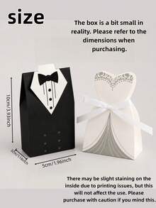 100pcs Gift Boxes, Wedding Dress And Tuxedo Gift Boxes, Most Popular Shower Wedding Party Boxes With Ribbon, Holiday Party Wedding Party Gift Boxes, Wedding Gift Boxes, Bachelorette Party Gift Boxes, Christmas, Halloween Gift Boxes - A - View 8