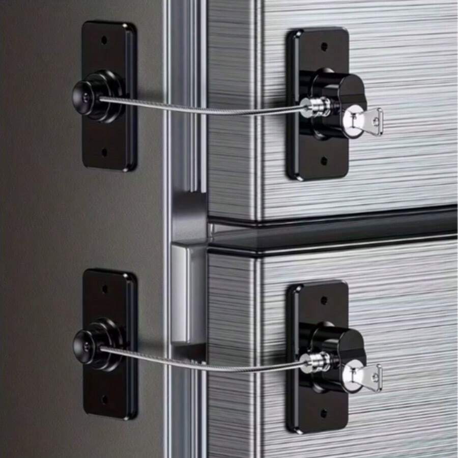 1pc Refrigerator Door Lock-Suitable For Kitchen Refrigerators, Cabinets, Drawers, Wardrobes, Windows, And Doors; Installs Without Tools. - A - View 1