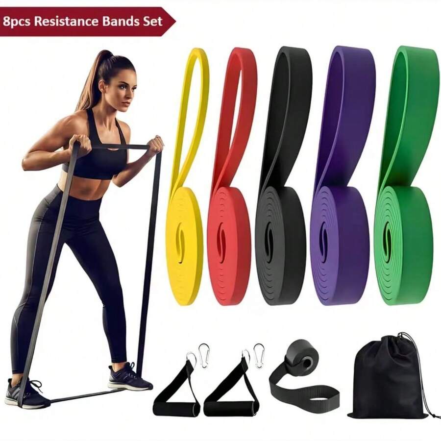 Different Tension Strength Resistance Bands, Training Elastic Bands Set, Home Workout Stretching Bands, Full Body Exercise Suitable For Men And Women, Gym, Home Workout And More - A - View 1
