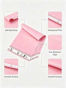 1/10/20/50pcs Thick Pink Polyethylene Mailing Bags, Shipping Envelopes, Courier Bags, Storage Mailing Bags, Thick Pink Waterproof Solid Color Gift Bags, Simple Multi-Purpose Bags, Suitable For School, Office, Transportation And Mailing Scenarios, Back To School Essentials - Multicolor - View 6