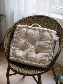 1pc Oversized Thick Modern Solid Color Velvet Meditation Cushion, Suitable For Sitting, Balcony, Resting, Comfortable With Good Elasticity - Beige - View 1