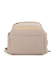 1pc Diaper Bag Backpack – Essential Baby Travel Bag – Multifunctional Waterproof Diaper Bag, Travel Essential Baby Bag, Large Capacity Diaper Bag, Diaper Pouch, Stroller Strap, – Unisex Large Capacity Diaper Bag Diaper Pouch Backpack - Khaki - View 6