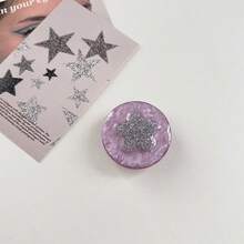 1pc Fresh Style Glitter Star Adhesive Desktop Phone Stand, Phone Support Holder, Phone Decoration Gift - Multicolor - View 13