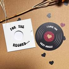 Record/Vinyl Record Gift Card,Handmade Romantic Gift, Valentine'S Day Gift, Gift Card For Him,Anniversary Present, Romantic Gift; Suitable For Valentine'S Day,Anniversaries, And Music Lovers - Sets - View 3