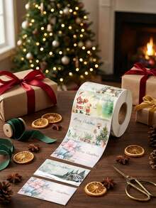 180pcs/1 Roll Label Hadiah Selamat Natal, Stiker Nama Natal Motif Santa Claus, Label Hadiah Pesta Natal, Stiker Label Kemasan Kotak Hadiah Natal, Label Nama Kemasan Natal, Label Hadiah Natal, Digunakan untuk Pembungkus Hadiah, Kemasan Liburan, Label Liburan, Permukaan Halus, Stiker yang Dapat Digunakan Kembali, Label Hadiah, Hadiah Rumah Tangga - A - View 2