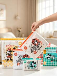 Disney Mickey Cartoon Zipper Sealed Storage Bag, Reusable Self-Sealing Bag, Transparent Slider Organizer Packing Bag, Suitable For Luggage, Business Travel, Travel Bags, Closet Storage, Home & Travel Item Sorting, Daily Multi-Purpose Storage Bag - Multicolor - View 5