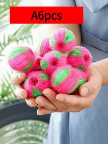 6pcs Random Color Washing Machine Lint Remover, Nylon Material, Can Clean Clothes, Capture Pet Hair, Washing Machine Dedicated Magic Lint Brush (1/3/6pcs Random Color) - A - View 10