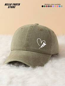 1pc Heart Butterfly Pattern Baseball Cap, Lightweight Adjustable Head Circumference Hard Top Baseball Cap, Unisex Baseball Cap, Suitable For All Seasons, Daily Wear And Life Styling, Halloween Hat Gift - A - View 15